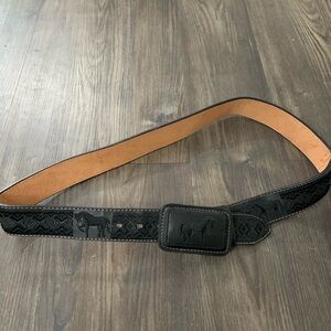 Black leather belt